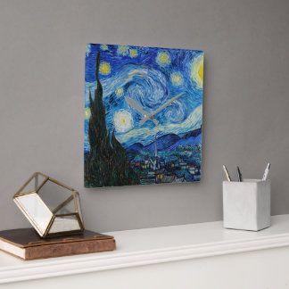 Vincent Van Gogh De Sterrennacht Vierkante Klok