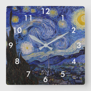 Vincent Van Gogh - De sterrennacht Vierkante Klok