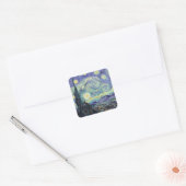Vincent Van Gogh De Sterrennacht Vierkante Sticker (Envelop)