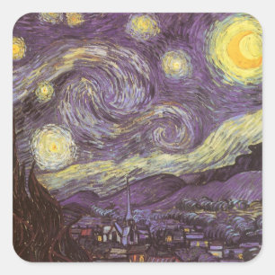 Vincent van Gogh - De sterrennacht Vierkante Sticker