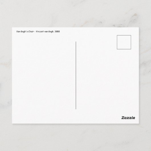 Vincent van Gogh - De stoel van Van Gogh Briefkaart (Achterkant)