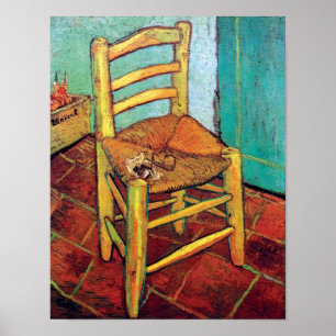 Vincent Van Gogh - De stoel van Vincent met pijp Poster