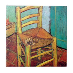 Vincent Van Gogh - De stoel van Vincent met pijp Tegeltje