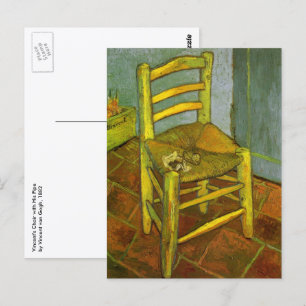 Vincent van Gogh - De stoel van Vincent met zijn p Briefkaart