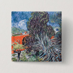 Vincent van Gogh - De tuin van dokter Gachet Vierkante Button 5,1 Cm