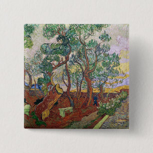 Vincent van Gogh De tuin van het St. Paul-zieken Vierkante Button 5,1 Cm