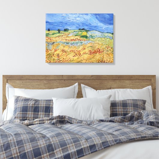 Vincent van Gogh - De velden / Vlakte bij Auvers Canvas Afdruk (Insitu (Slaapkamer))