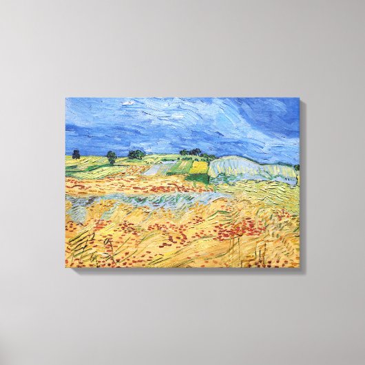 Vincent van Gogh - De velden / Vlakte bij Auvers Canvas Afdruk (Voorkant)