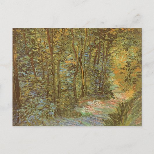 Vincent van Gogh - De weg in het Bos Briefkaart (Voorkant)