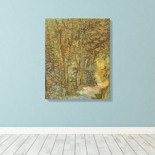 Vincent van Gogh - De weg in het Bos Canvas Afdruk (Insitu (Houten vloer))