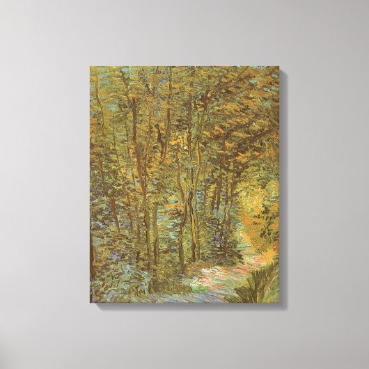 Vincent van Gogh - De weg in het Bos Canvas Afdruk (Voorkant)