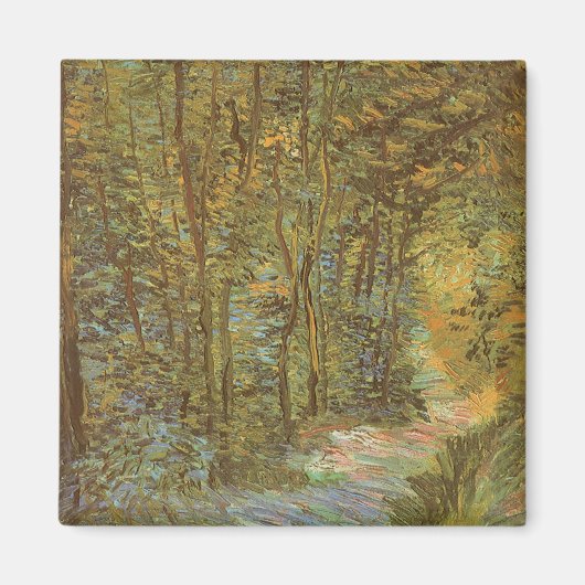 Vincent van Gogh - De weg in het Bos Magneet (Voorkant)