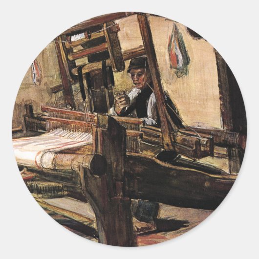 Vincent Van Gogh – De Wever - Kunst Ronde Sticker (Voorkant)