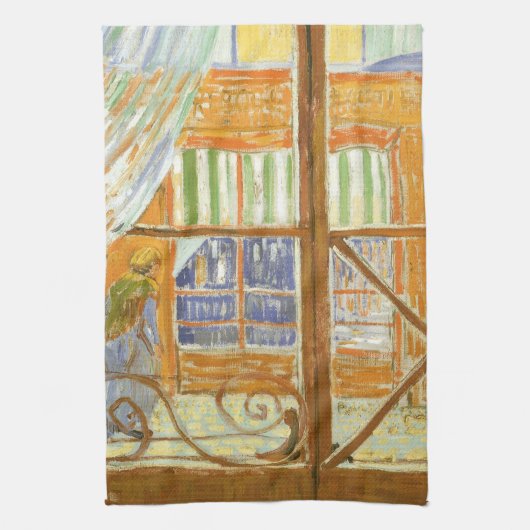 Vincent van Gogh - De winkelruit van een slager Theedoek (Verticaal)