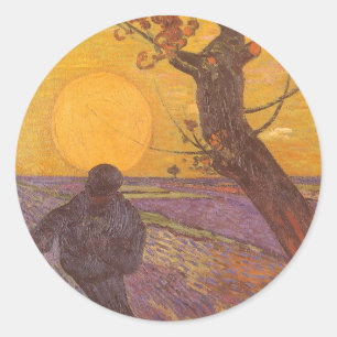 Vincent van Gogh - De Zaaiende Man Ronde Sticker