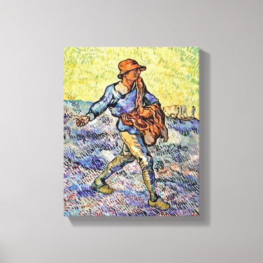 Vincent Van Gogh - De Zaaiende Man - Schilderkunst Canvas Afdruk (Voorkant)