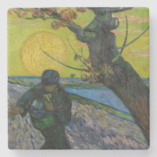 Vincent van Gogh - De Zaaiende Man  Stenen Onderzetter