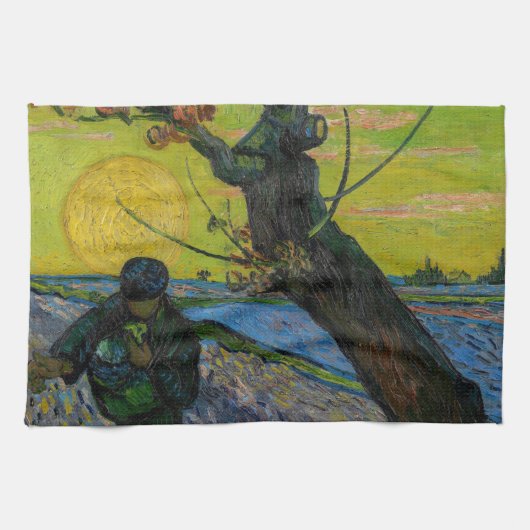 Vincent van Gogh - De Zaaiende Man Theedoek (Horizontaal)