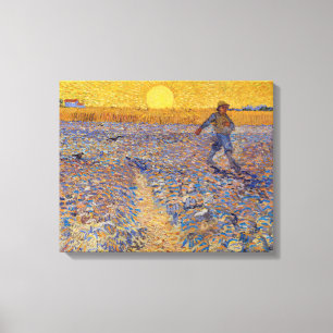 Vincent van Gogh - De Zaaier bij Ondergaande Zon Canvas Afdruk