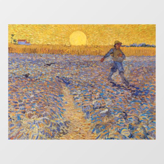 Vincent van Gogh - De zaaier bij ondergaande zon Raamsticker (Vel)