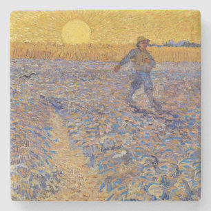 Vincent van Gogh - De zaaier bij ondergaande zon Stenen Onderzetter
