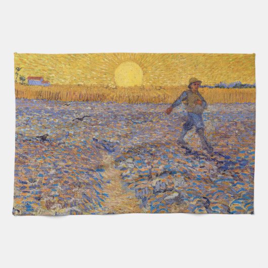 Vincent van Gogh - De Zaaier bij Ondergaande Zon Theedoek (Horizontaal)
