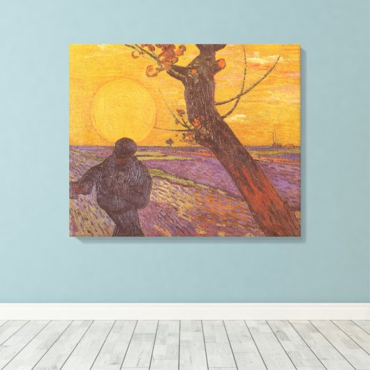 Vincent van Gogh - De Zaaier Canvas Afdruk (Insitu (Houten vloer))