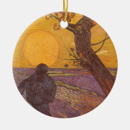 Vincent van Gogh - De Zaaier Keramisch Ornament (Voorkant)