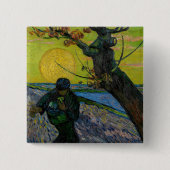 Vincent van Gogh - De Zaaier Vierkante Button 5,1 Cm (Voorkant)