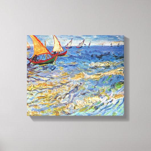 Vincent Van Gogh - De Zee Bij Saintes Maries Canvas Afdruk (Voorkant)
