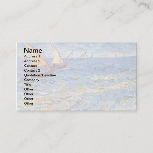 Vincent Van Gogh - De Zee Bij Saintes Maries Visitekaartje (Voorkant)