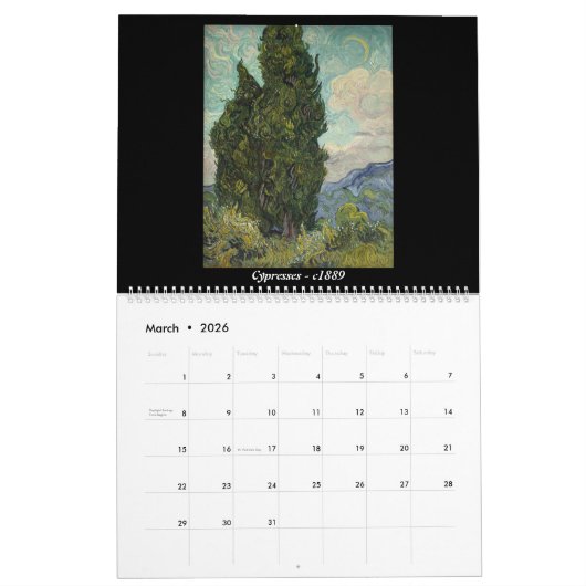 Vincent van Gogh Deel 2 Kalender (Mar 2026)