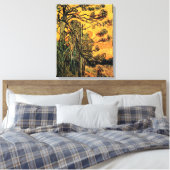 Vincent Van Gogh - Dennenbomen tegen een rode luch Canvas Afdruk (Insitu (Slaapkamer))