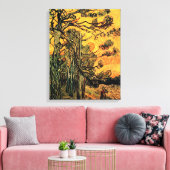Vincent Van Gogh - Dennenbomen tegen een rode luch Canvas Afdruk (Insitu (Woonkamer))