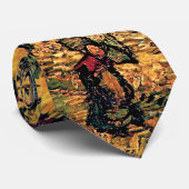 Vincent Van Gogh - Dennenbomen tegen een rode luch Stropdas (Opgerold)