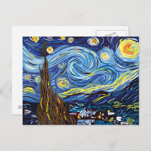 Vincent van Gogh digital Vector-studie Briefkaart (Voorkant / Achterkant)