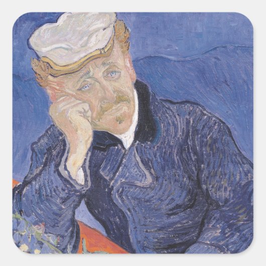 Vincent van Gogh | Dr. Paul Gachet, 1890 Vierkante Sticker (Voorkant)
