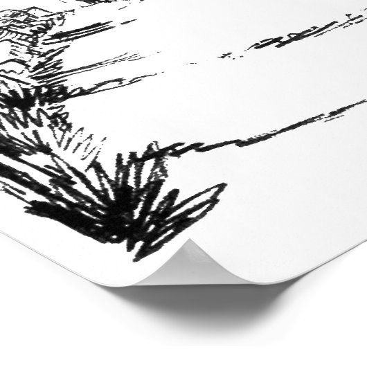 Vincent van Gogh Drawbridge in Arles Drawing Poster (Hoek)