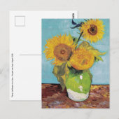 Vincent Van Gogh - Drie zonnebloemen in een vaas Briefkaart (Voorkant / Achterkant)