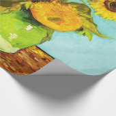 Vincent Van Gogh drie zonnebloemen in een vaas Cadeaupapier (Hoek)