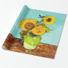 Vincent Van Gogh drie zonnebloemen in een vaas Cadeaupapier