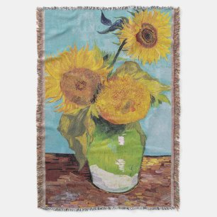 Vincent Van Gogh - Drie zonnebloemen in een vaas Deken