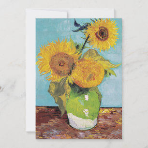 Vincent Van Gogh - Drie zonnebloemen in een vaas Kaart