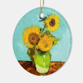 Vincent Van Gogh drie zonnebloemen in een vaas Keramisch Ornament (Links)
