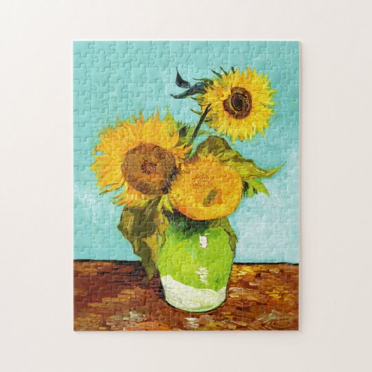 Vincent Van Gogh drie zonnebloemen in een vaas Legpuzzel (Verticaal)