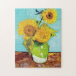 Vincent Van Gogh drie zonnebloemen in een vaas Legpuzzel<br><div class="desc">Vincent Van Gogh drie zonnebloemen in een Vase-puzzel</div>