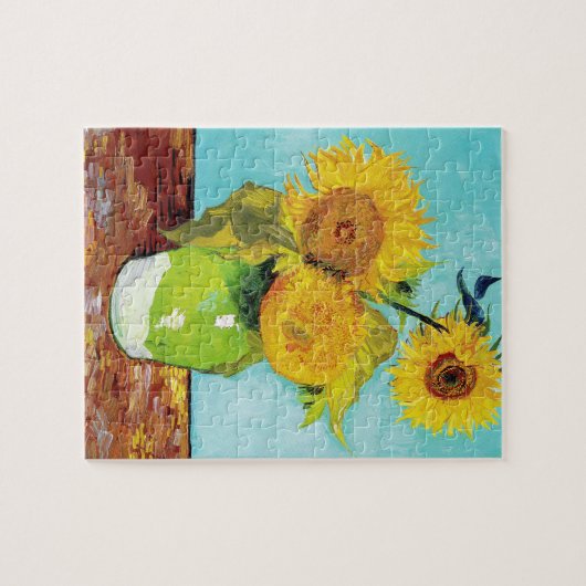 Vincent Van Gogh drie zonnebloemen in een vaas Legpuzzel (Horizontaal)
