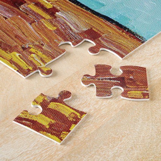 Vincent Van Gogh drie zonnebloemen in een vaas Legpuzzel (Zijkant)