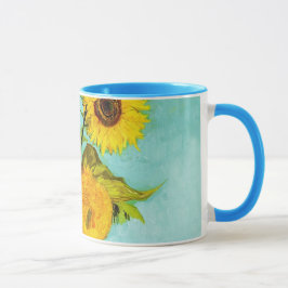Vincent Van Gogh drie zonnebloemen in een vaas Mok