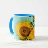 Vincent Van Gogh drie zonnebloemen in een vaas Mok (Voorkant links)
